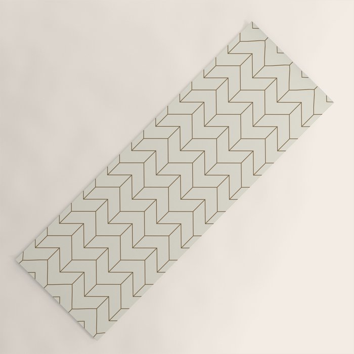 Simple Linear Geometry in Cream Yoga Mat Gallery Image 1