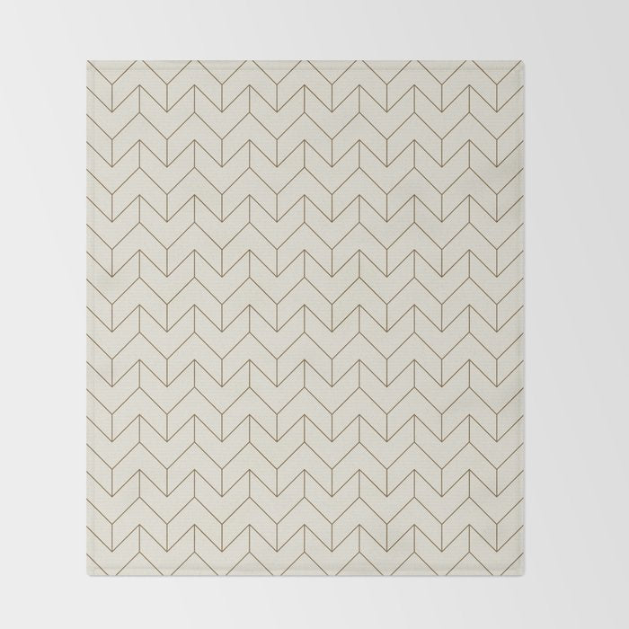 Simple Linear Geometry in Cream Throw Blanket Gallery Image 2