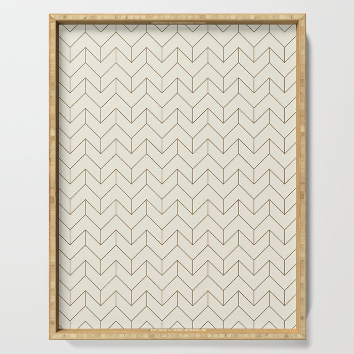 Simple Linear Geometry in Cream Serving Tray Gallery Image 1