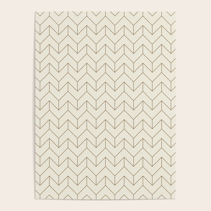 Simple Linear Geometry in Cream Poster Gallery Image 4