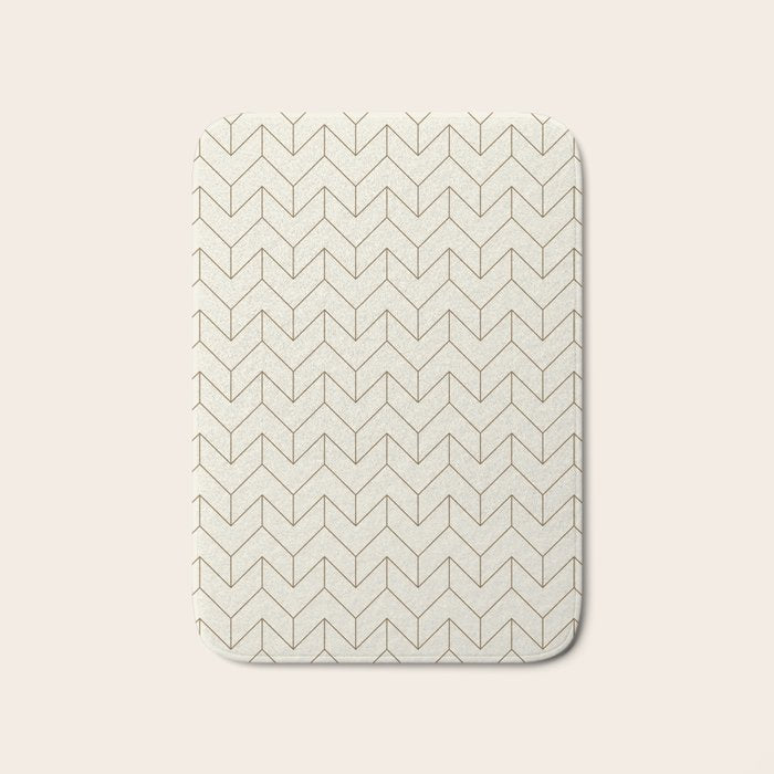 Simple Linear Geometry in Cream Bath Mat Gallery Image 1