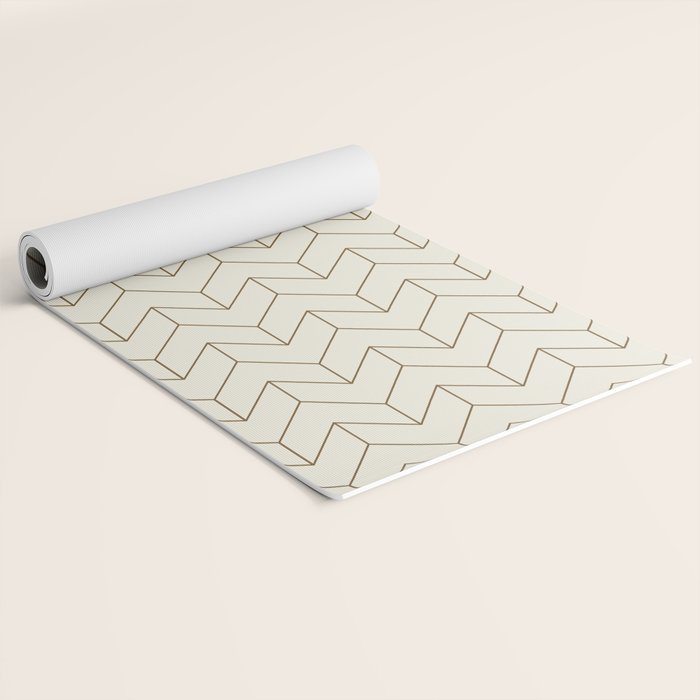 Simple Linear Geometry in Cream Yoga Mat Gallery Image 2