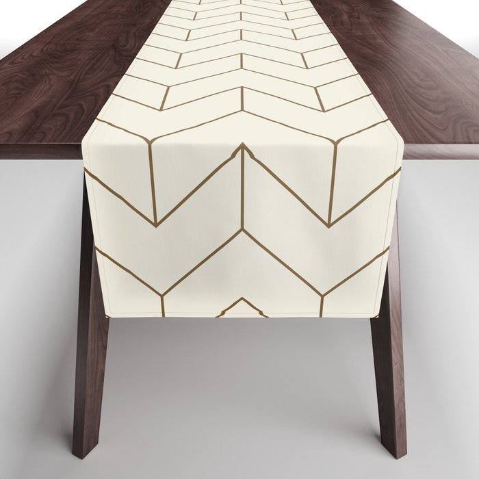 Simple Linear Geometry in Cream Table Runner Gallery Image 1