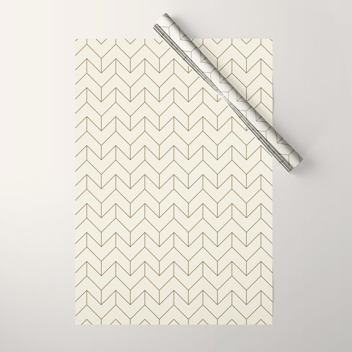 Simple Linear Geometry in Cream Wrapping Paper Gallery Image 1