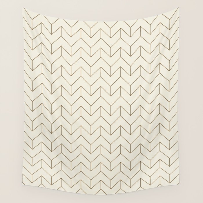 Simple Linear Geometry in Cream Wall Tapestry Gallery Image 4