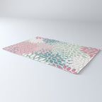 Floral Blooms, Soft Pink, Green and Teal, Design Prints Rug Gallery Image 3