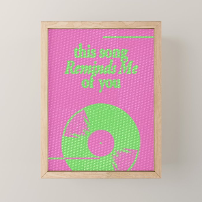 This Song Reminds Me of You - Pink Mini Art Print Gallery Image 1