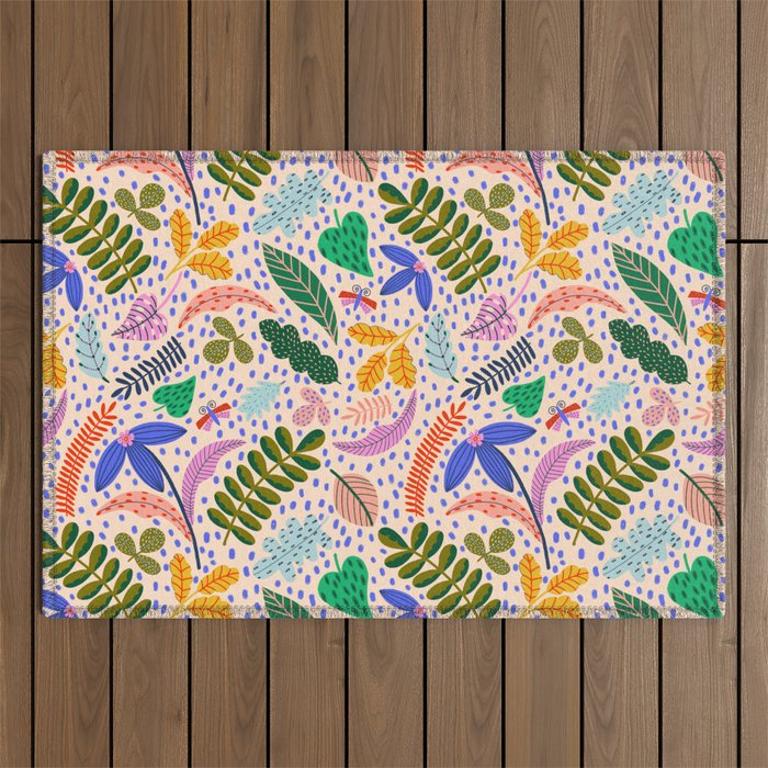 Colorful Plants  Outdoor Rug Gallery Image 1