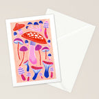 Red and Pink Mushrooms  Stationery Card Gallery Image 2