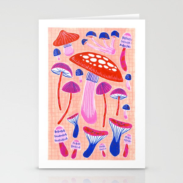 Red and Pink Mushrooms  Stationery Card Gallery Image 2