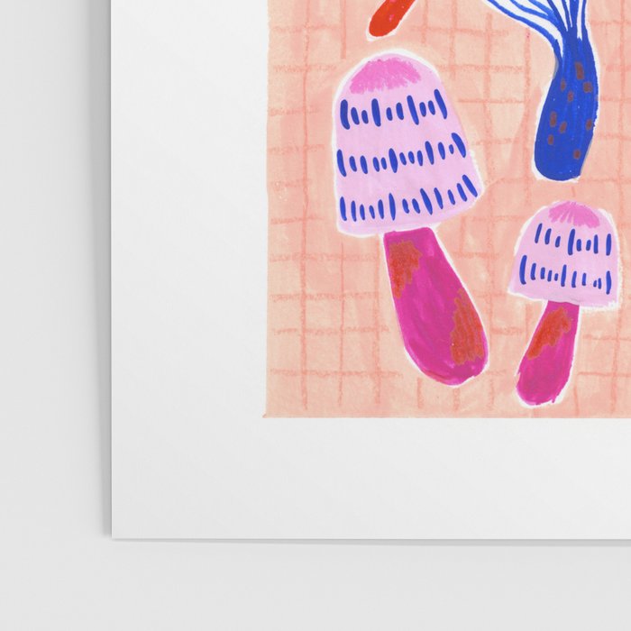 Red and Pink Mushrooms  Poster Gallery Image 3