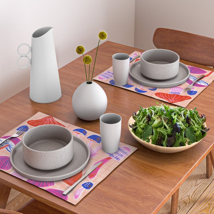 Red and Pink Mushrooms  Placemat Gallery Image 2