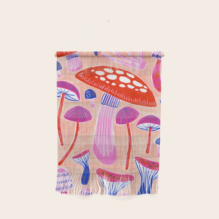 Red and Pink Mushrooms  Wall Hanging Gallery Image 1