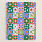 Bright Geometric Quilt Mosaic Pattern Jigsaw Puzzle Gallery Image 1