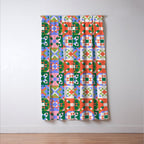 Bright Geometric Quilt Mosaic Pattern Window Curtain Gallery Image 3