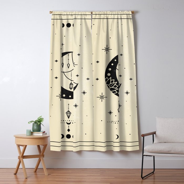 Mystic Moon & Stars: The Beige Edition Window Curtain Gallery Image 5