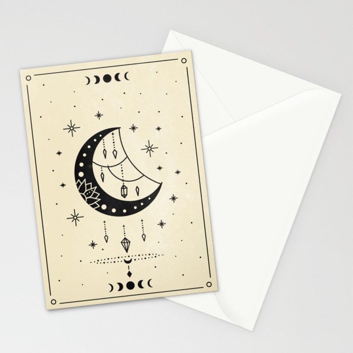 Mystic Moon & Stars: The Beige Edition Stationery Card Gallery Image 2