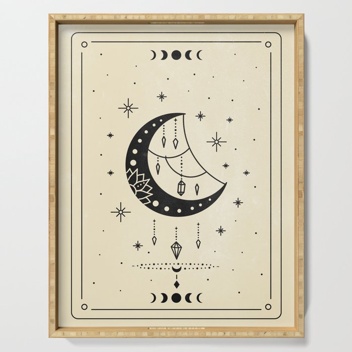 Mystic Moon & Stars: The Beige Edition Serving Tray Gallery Image 1