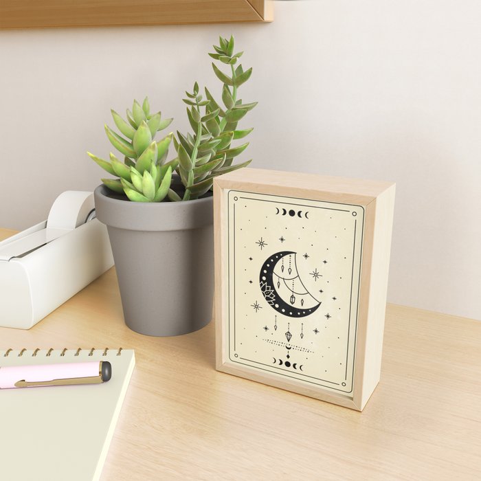 Mystic Moon & Stars: The Beige Edition Mini Art Print Gallery Image 2