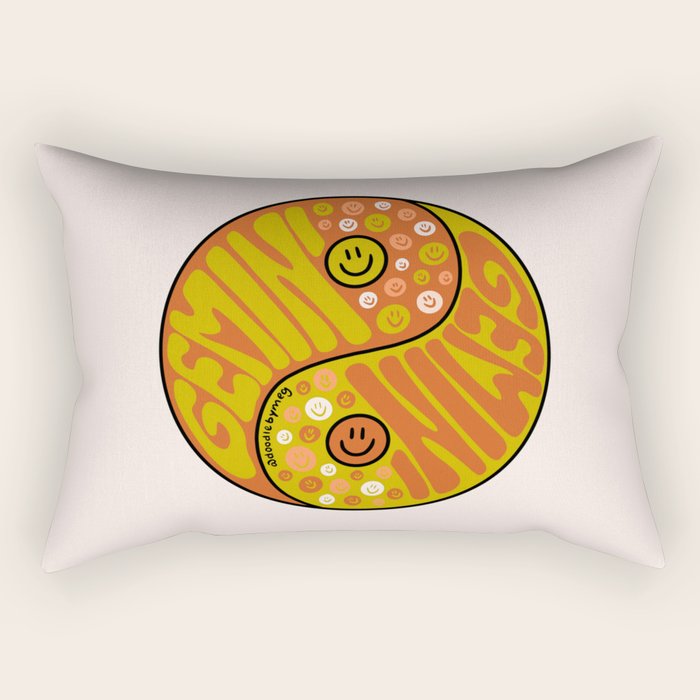 Gemini Yin Yang Rectangular Pillow Gallery Image 1