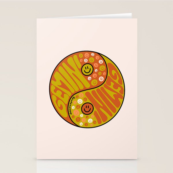 Gemini Yin Yang Stationery Card Gallery Image 1