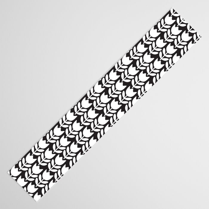 Tulip - Black & White  Table Runner Gallery Image 3