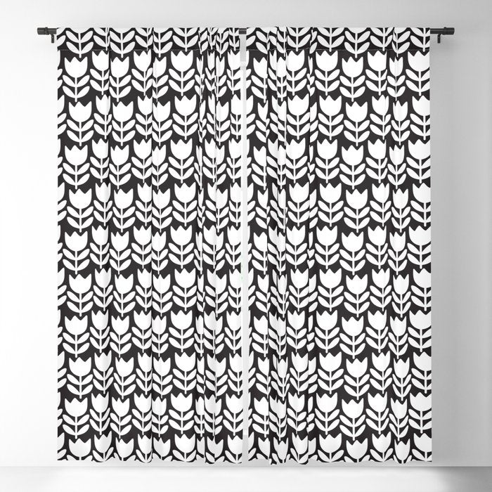 Tulip - Black & White  Window Curtain Gallery Image 5