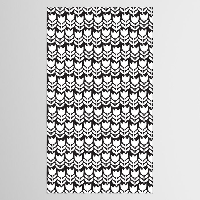 Tulip - Black & White  Tablecloth Gallery Image 2