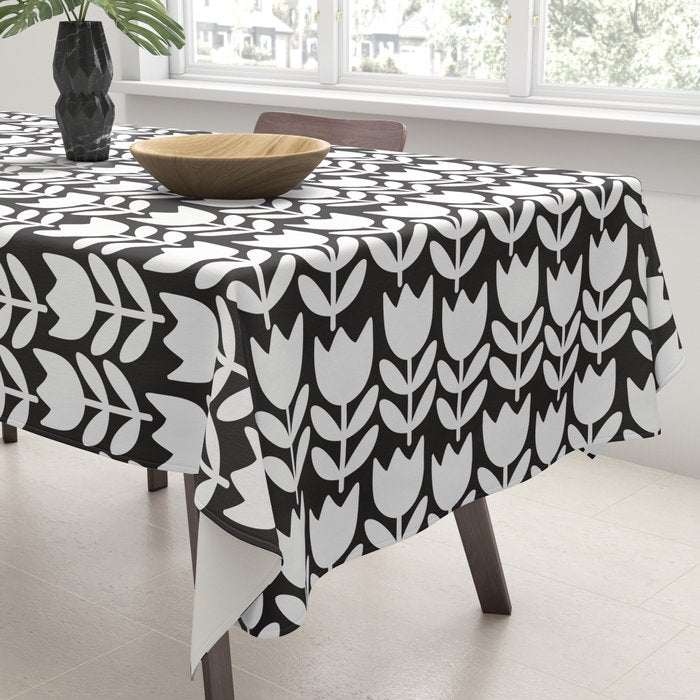 Tulip - Black & White  Tablecloth Gallery Image 3