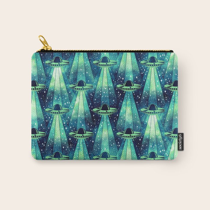 Cosmic UFO - Galactic Green Carry All Pouch Gallery Image 1