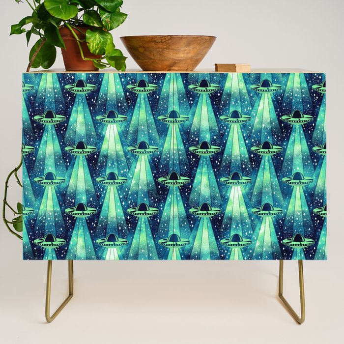 Cosmic UFO - Galactic Green Credenza Gallery Image 1
