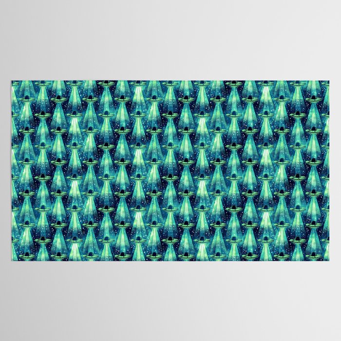 Cosmic UFO - Galactic Green Tablecloth Gallery Image 2