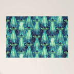 Cosmic UFO - Galactic Green Welcome Mat Gallery Image 1