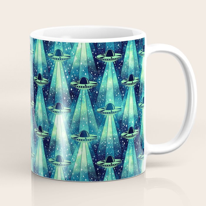 Cosmic UFO - Galactic Green Coffee Mug Gallery Image 1