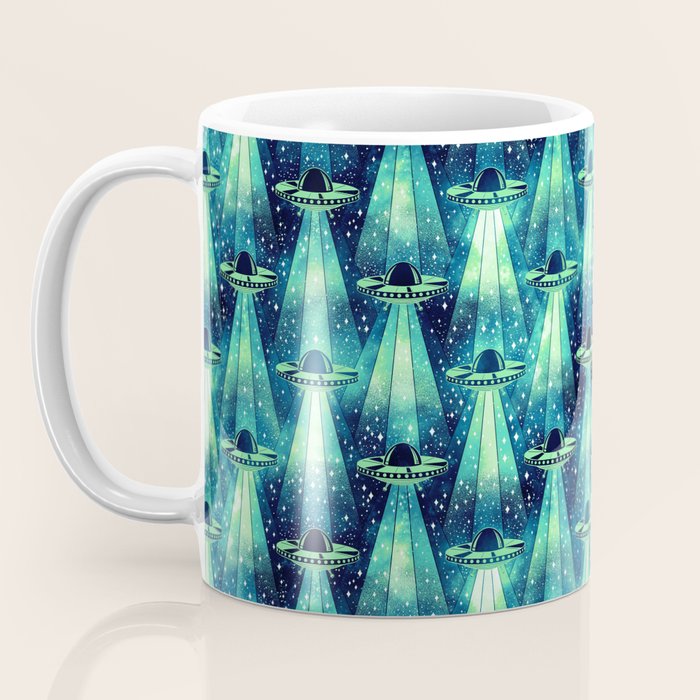 Cosmic UFO - Galactic Green Coffee Mug Gallery Image 3