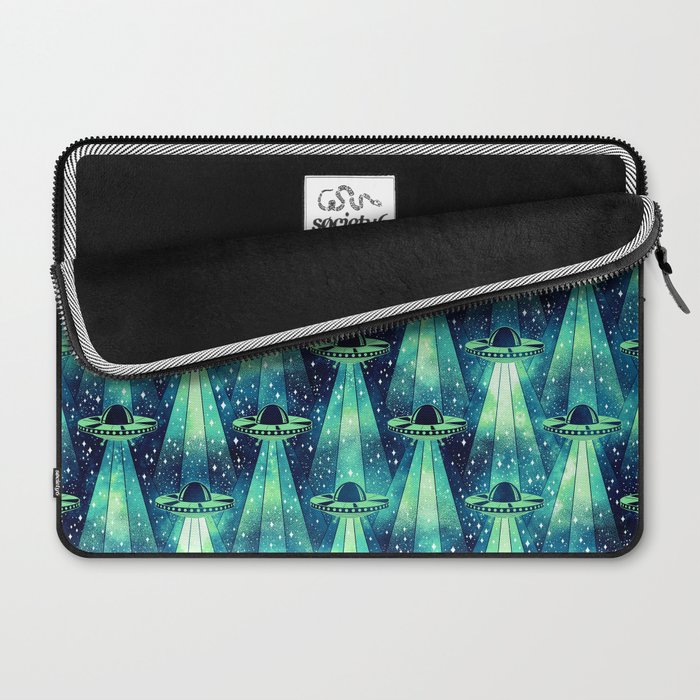 Cosmic UFO - Galactic Green Laptop Sleeve Gallery Image 2