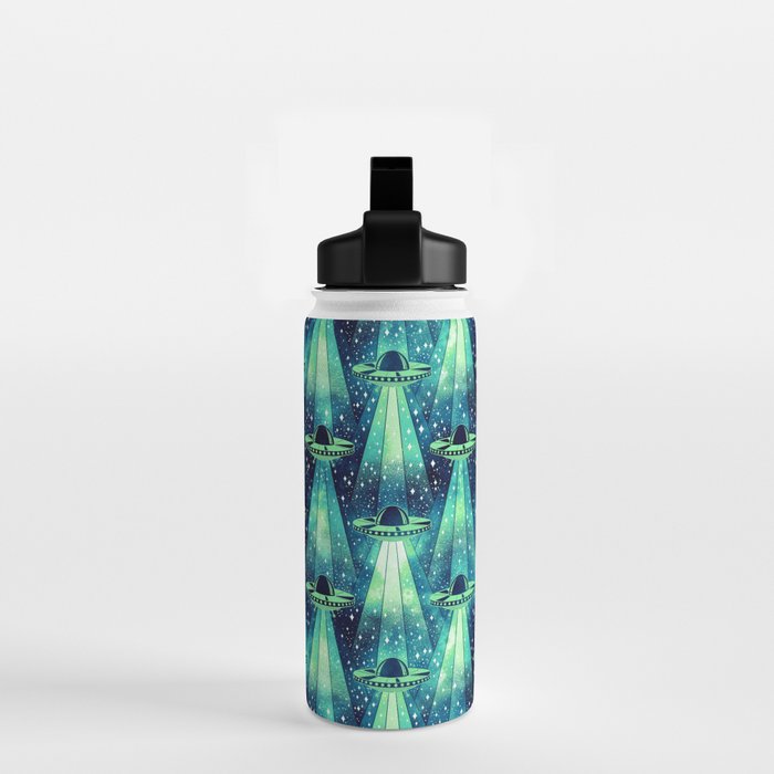Cosmic UFO - Galactic Green Water Bottle Gallery Image 2