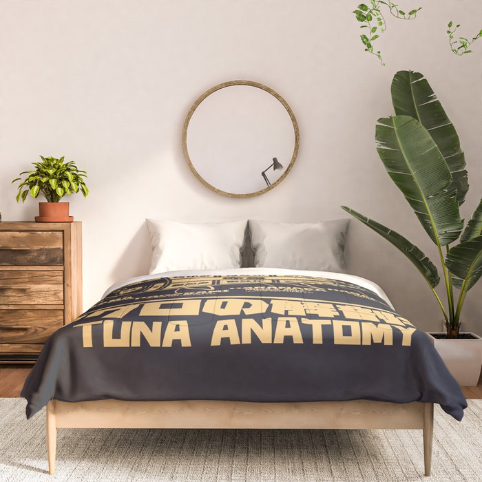 Tuna Anatomy Japanese Maguro Sushi - Black Sand Comforter Gallery Image 3