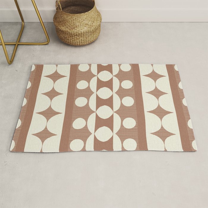 Geometric Repeats 1 Inspired by PANTONE 17 1230 Mocha Mousse Rug Gallery Image 1
