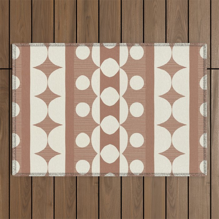 Geometric Repeats 1 Inspired by PANTONE 17 1230 Mocha Mousse Outdoor Rug Gallery Image 1