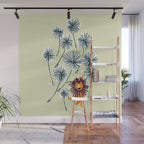 Lion on dandelion Wall Mural Gallery Image 1