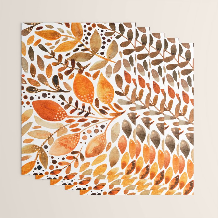 Autumn watercolor leaves Wrapping Paper Gallery Image 3