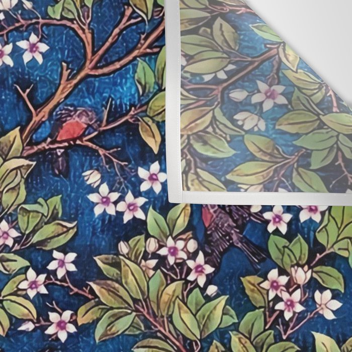 William Morris Tree of Life Blue Twilight floral textile 19th century pattern print for drapes, curtains, pillows, duvets, comforters, and home and wall decor Wall Tapestry Gallery Image 3
