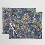 William Morris Tree of Life Blue Twilight floral textile 19th century pattern print for drapes, curtains, pillows, duvets, comforters, and home and wall decor Placemat Gallery Image 1
