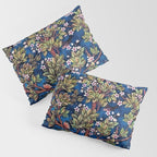 William Morris Tree of Life Blue Twilight floral textile 19th century pattern print for drapes, curtains, pillows, duvets, comforters, and home and wall decor Pillow Sham Gallery Image 3