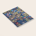 William Morris Tree of Life Blue Twilight floral textile 19th century pattern print for drapes, curtains, pillows, duvets, comforters, and home and wall decor Notebook Gallery Image 3