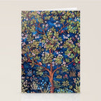 William Morris Tree of Life Blue Twilight floral textile 19th century pattern print for drapes, curtains, pillows, duvets, comforters, and home and wall decor Stationery Card Gallery Image 2