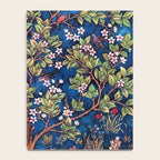 William Morris Tree of Life Blue Twilight floral textile 19th century pattern print for drapes, curtains, pillows, duvets, comforters, and home and wall decor Notebook Gallery Image 4