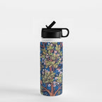 William Morris Tree of Life Blue Twilight floral textile 19th century pattern print for drapes, curtains, pillows, duvets, comforters, and home and wall decor Water Bottle Gallery Image 1