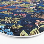 William Morris Tree of Life Blue Twilight floral textile 19th century pattern print for drapes, curtains, pillows, duvets, comforters, and home and wall decor Bath Mat Gallery Image 3